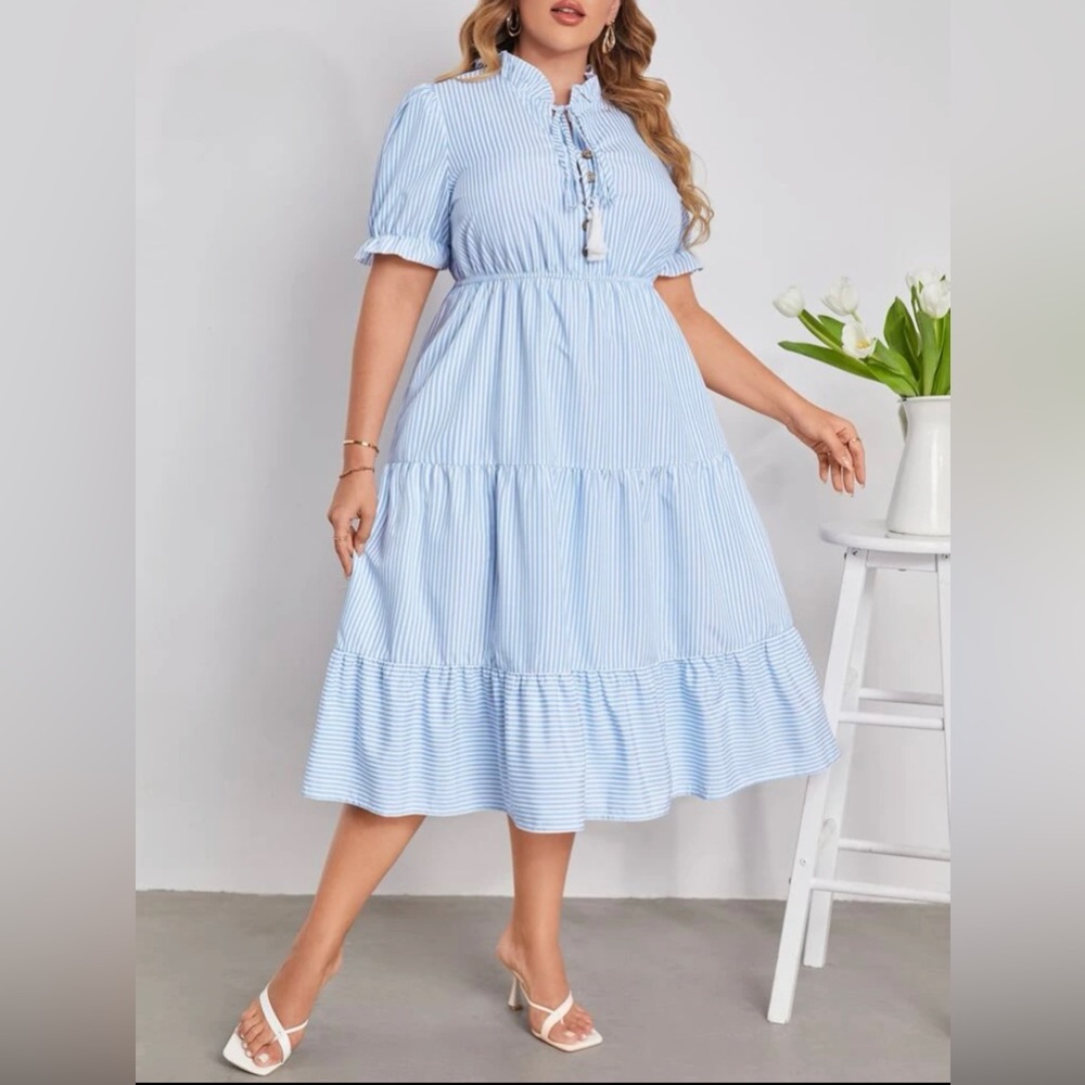 Blue & White Striped Dress perfect for summer ☀️